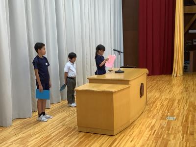 1年生の代表児童